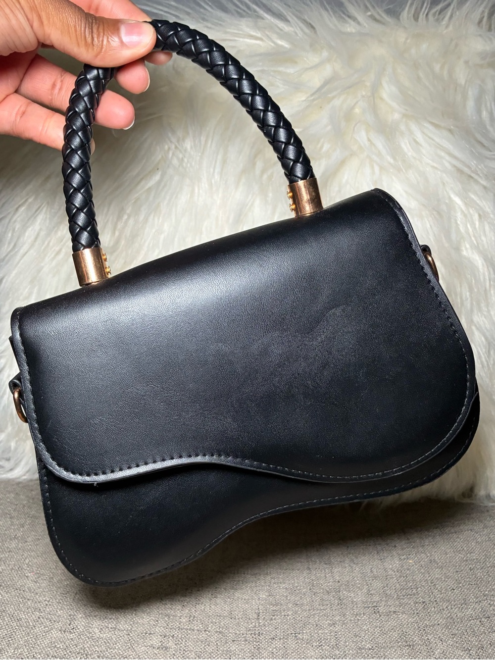 Small Black Top-Handle Handbag